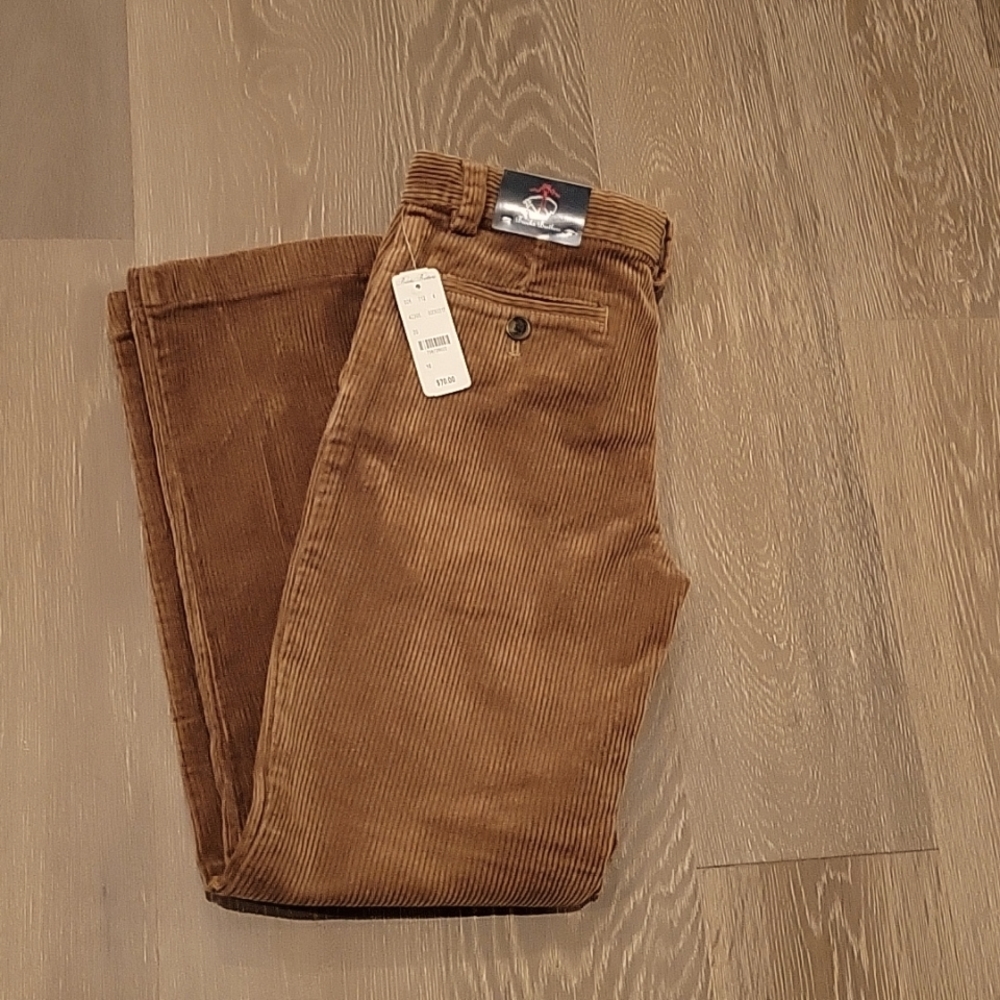 Brand new tags on boys wide wale Brooks Brothers Corduroy pants size 10 in tan